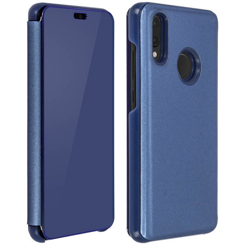 Coque, étui smartphone Avizar Housse Huawei P20 Lite Etui folio Miroir Clapet Coque Fonction Support bleu
