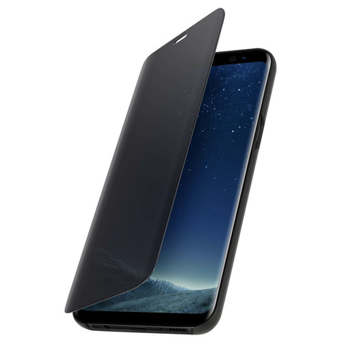 Avizar - Housse Etui Flip Cover Miroir noir Samsung Galaxy S8 Plus - Fonction Stand Avizar  - Accessoire Smartphone Samsung galaxy s8 plus