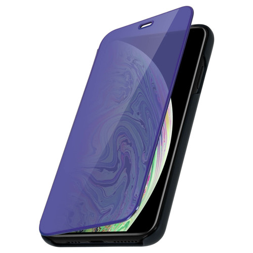 Avizar - Housse pour iPhone XS Max Folio Miroir Ultra-fine Clapet Translucide - Bleu nuit Avizar  - Accessoire Smartphone