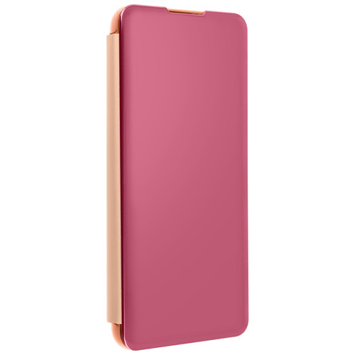 Avizar - Housse Samsung Galaxy S21 Plus Clapet translucide Miroir Support Vidéo Rose gold Avizar  - Samsung rose