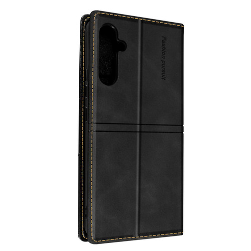 Avizar - Étui pour Galaxy A54 5G Effet Vieilli Portefeuille Support Clapet Aimanté Noir Avizar  - Accessoire Smartphone