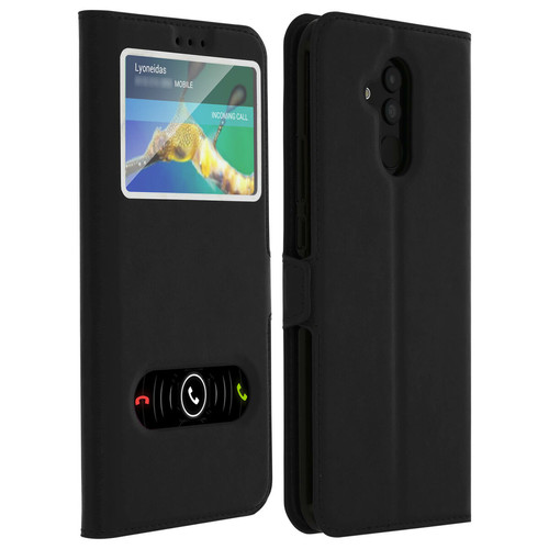 Avizar - Housse Huawei Mate 20 lite Etui Double Fenêtre Coque Silicone - noir Avizar  - Accessoire Smartphone