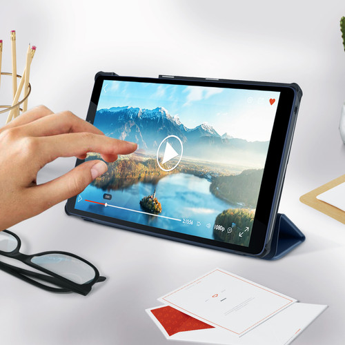 Avizar Étui Huawei MatePad T8 Support Vidéo Design Fin bleu nuit