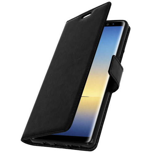 Avizar - Housse Galaxy Note 8 Etui Folio Portefeuille Fonction Support - Noir Avizar  - Accessoires Samsung Galaxy Note 8 Accessoires et consommables