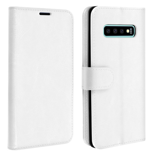 Coque, étui smartphone Avizar Housse Samsung Galaxy S10 Étui Portefeuille Rangements Cartes Support Blanc