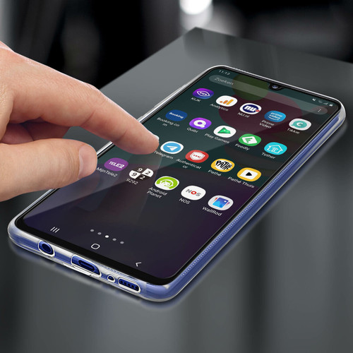 Coque, étui smartphone Coque Samsung Galaxy A41 Silicone Souple et Film Verre Trempé 9H noir