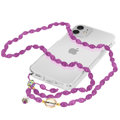 Avizar - Bijou de Téléphone Bracelet à Perles Ovales 80cm Collection Charm - violet Avizar  - Autres accessoires smartphone