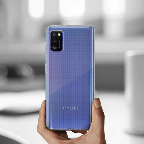 Avizar Coque Samsung Galaxy A41 Silicone Souple et Film Verre Trempé 9H transparent