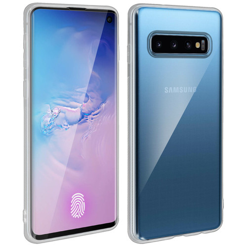 Coque, étui smartphone Avizar Coque Samsung Galaxy S10 Silicone Gel et Film Ecran Verre trempé transparent