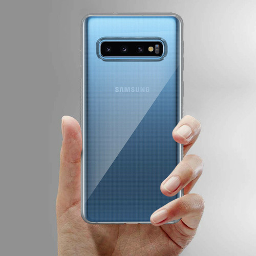 Avizar Coque Samsung Galaxy S10 Silicone Gel et Film Ecran Verre trempé transparent