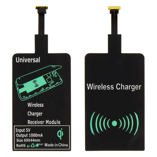 Connectique et chargeur pour tablette Avizar Pack Chargeur Qi et Nappe de Transformation Micro-USB Charge Sans Fil Noir