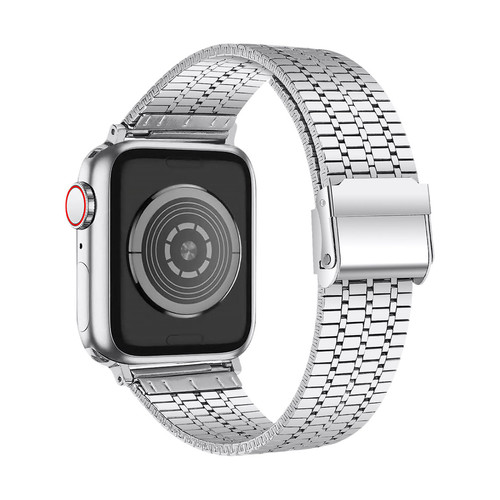 Avizar - Bracelet pour Apple Watch 41mm / 40mm / 38 mm Maillons Carré Acier Argent Avizar - Idées cadeaux anniversaire