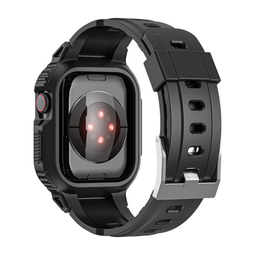 Avizar - Bracelet pour Apple Watch 41mm / 40mm / 38mm Silicone avec Coque Antichoc Noir Avizar  - Accessoires bracelet connecté