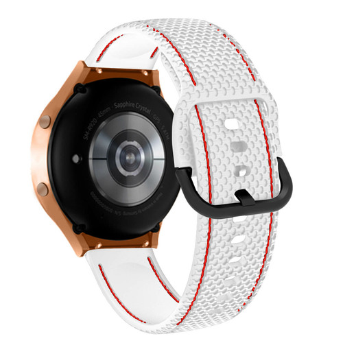 Avizar - Bracelet pour Galaxy Watch 5 / 5 Pro / 4 Silicone Coutures Bicolore blanc Avizar  - Montre et bracelet connectés Avizar