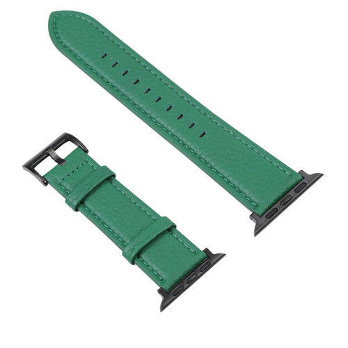 Avizar - Bracelet pour Apple Watch 41mm / 40mm / 38 mm Cuir Effet Grainé Litchi vert Avizar  - Accessoires bracelet connecté