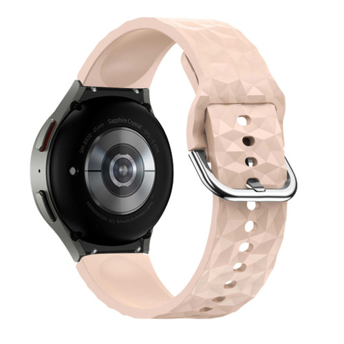 Avizar - Bracelet pour Galaxy Watch 5 / 5 Pro / 4 Silicone Texturé Losange Rose Avizar - Montre et bracelet connectés Avizar