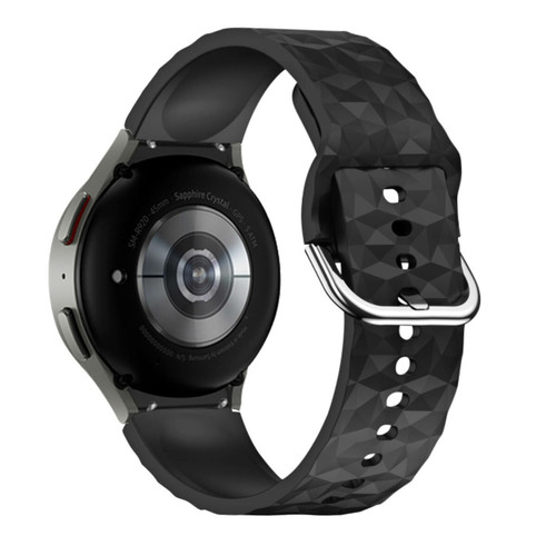 Avizar - Bracelet pour Galaxy Watch 5 / 5 Pro / 4 Silicone Texturé Losange Noir Avizar  - Accessoires bracelet connecté