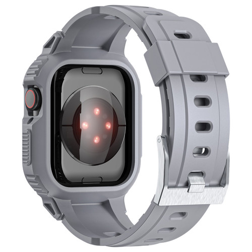 Avizar - Bracelet pour Apple Watch Ultra 49mm Silicone Bumper Ajustable Gris Avizar  - Accessoires bracelet connecté