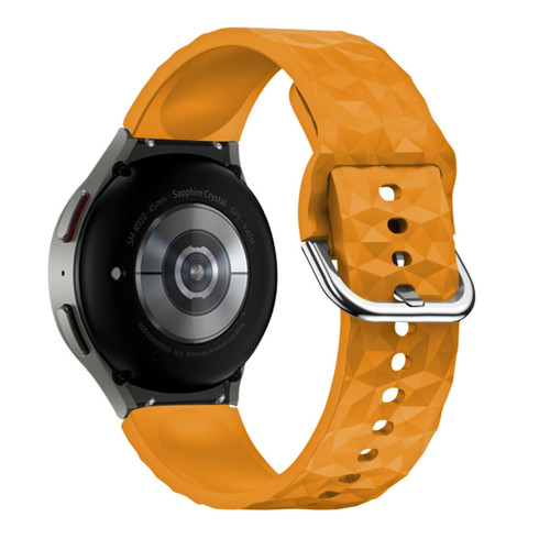 Avizar - Bracelet pour Galaxy Watch 5 / 5 Pro / 4 Silicone Texturé Losange Jaune Avizar - Montre et bracelet connectés Avizar
