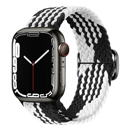 Avizar - Bracelet pour Apple Watch 41mm / 40mm / 38 mm Nylon Tressé blanc / noir Avizar  - Objets connectés
