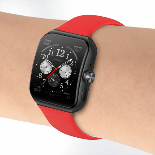 Avizar Bracelet pour Oppo Watch 3 Pro Silicone Soft-Touch Sange à Trous rouge