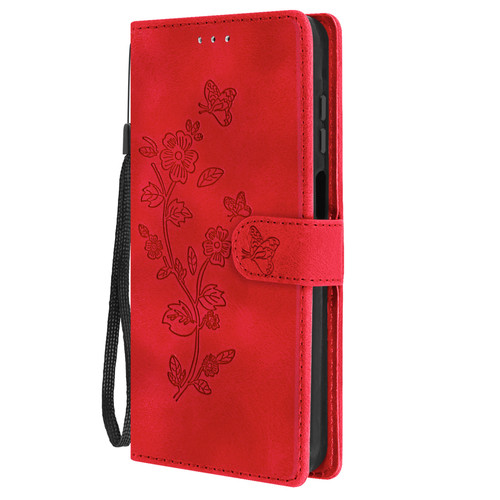Avizar - Avizar Étui pour Samsung Galaxy A15 5G Portefeuille Fleur avec Dragonne Rouge Avizar  - Coque, étui smartphone