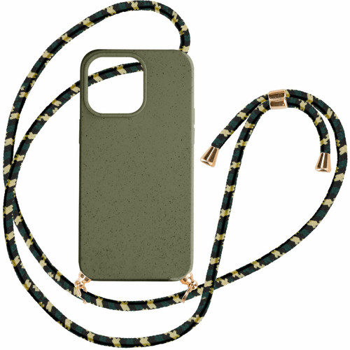Coque, étui smartphone Avizar Coque cordon pour iPhone 15 Pro Max Silicone Recyclable Classic Case Bio Kaki