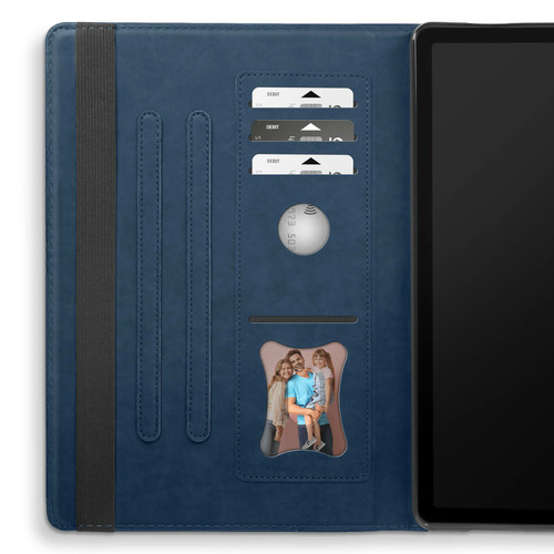 Avizar Étui pour Xiaomi Redmi Pad SE Portefeuille Multi-compartiment Support Vidéo Bleu