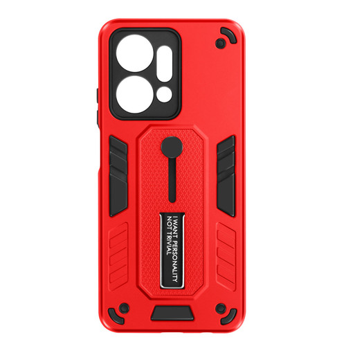 Avizar - Coque pour Honor X7a Antichoc Béquille Support Bague Flexible Série Slidy Rouge Avizar - Accessoire Smartphone