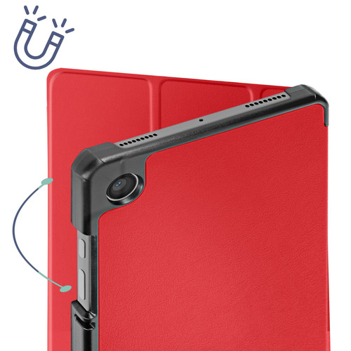 Housse, étui tablette Étui pour Samsung Galaxy Tab A9 Clapet Trifold Support Video et Clavier Rouge