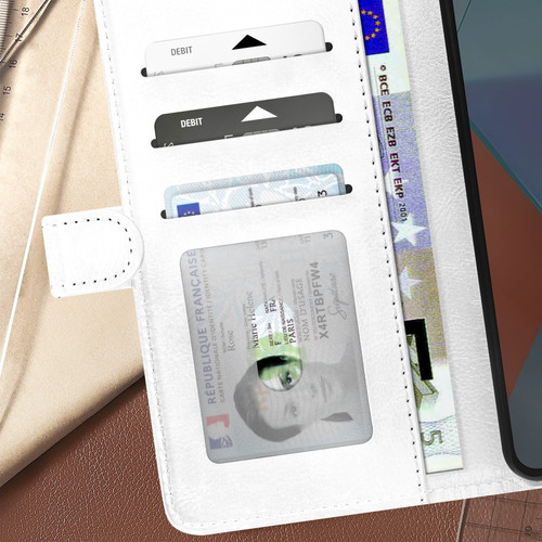 Avizar Étui pour Redmi Note 13 Pro 5G Porte-carte Support Vidéo Série Vintage Blanc