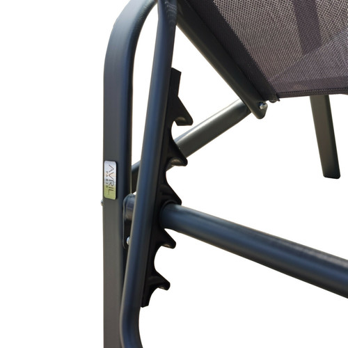 Transats, chaises longues Lot de 2 bains de soleil / transat de jardin inclinable empilable design - Gris anthracite- LEO