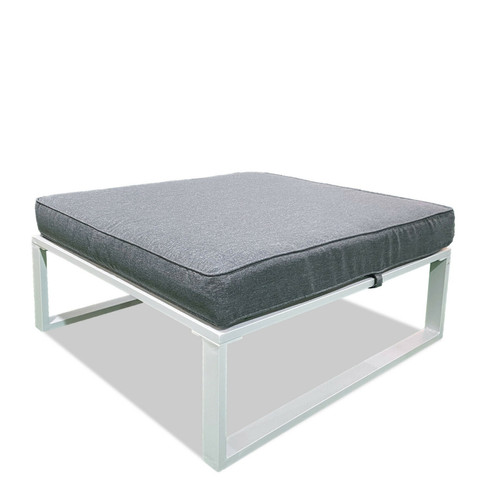 Ensembles canapés et fauteuils Salon de jardin angle aluminium 5 Places couleur blanc gris - VALENCE
