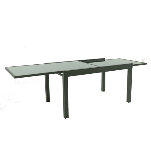 Avril Paris Table de jardin extensible aluminium 140/280cm + 8 fauteuils textilène Noir - HARA XL