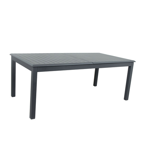 Avril Paris Table de jardin extensible aluminium 220/320cm + 12 fauteuils empilables textilène Gris Anthracite - ANDRA XL