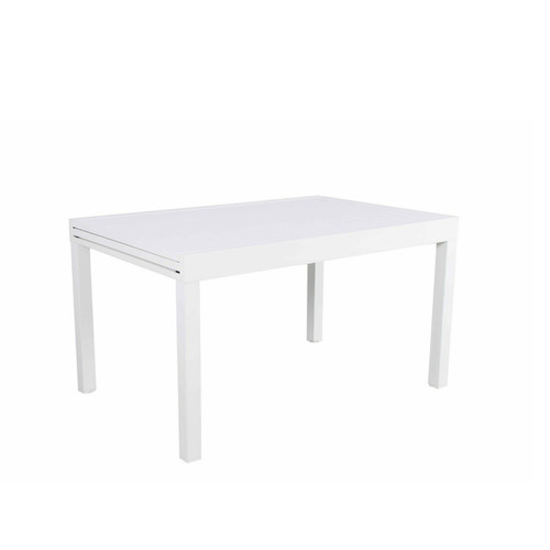 Ensembles canapés et fauteuils Table de jardin extensible aluminium 270cm + 10 fauteuils empilables textilène - blanc - ANDRA