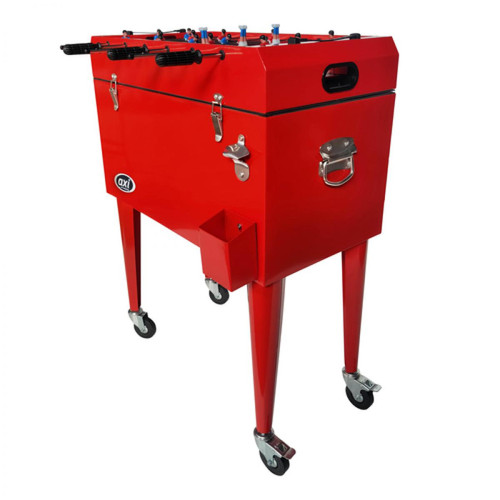 Axi House - AXI Baby Foot Exterieur Cooler avec Table Football rouge avec glaciere - Baby foot