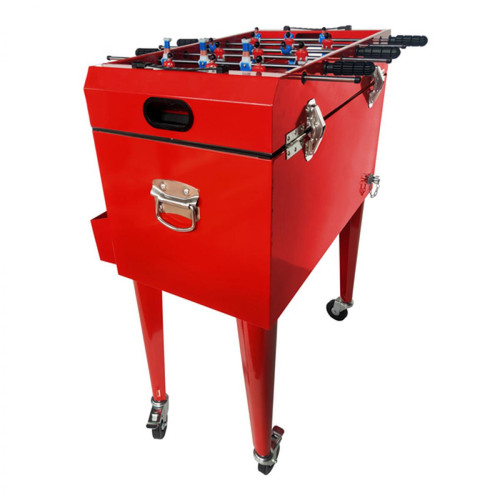 Baby foot AXI Baby Foot Exterieur Cooler avec Table Football rouge avec glaciere