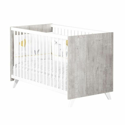 Baby Price - Lit Bébé style scandinave 120 x 60 cm - Gris Baby Price  - Chambre bébé Grise et blanche