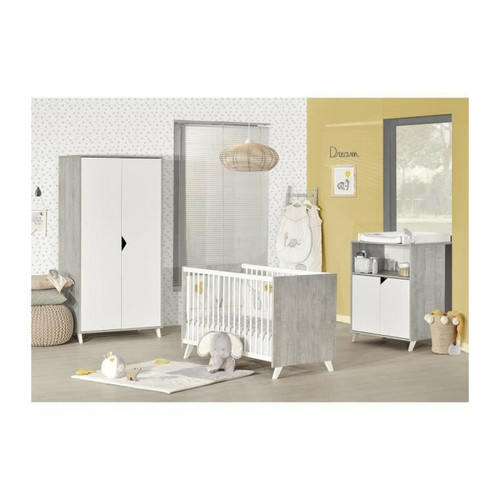 Baby Price Babyprice - SCANDI GRIS - Armoire 2 Portes