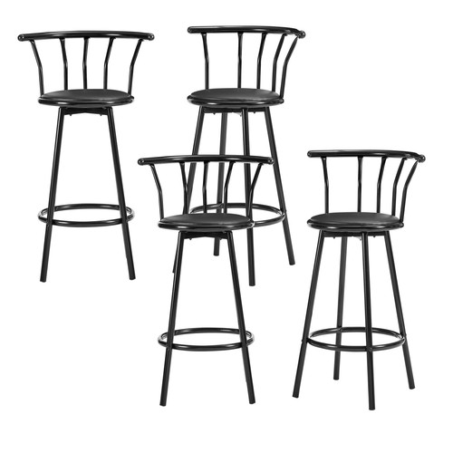 Baïta - Lot 4 tabourets de bar BISTROT de couleur noir avec assise en PU noir Baïta  - Tabourets Lot de 4