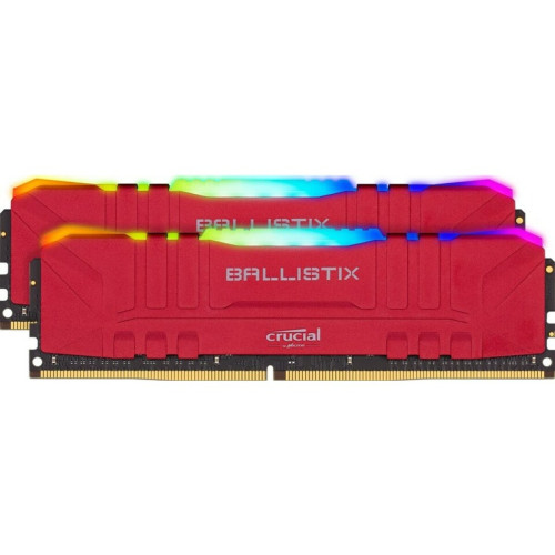 Crucial - Ballistix  - 16 Go (2x8)  3200MHz  DDR4  CL16 - Rouge / RGB Crucial   - RAM PC Crucial