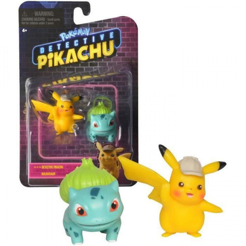 BANDAI - POKEMON - film Detective Pikachu - Pack de 2 figurines 5 cm - Pikachu + Bulbizarre - Pikachu