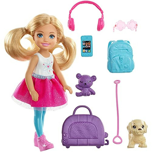 Barbie - Barbie Voyage chelsea PoupAe, Multicolore Barbie  - Poupées Barbie