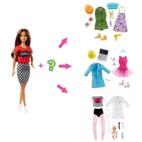 Barbie - BARBIE Metiers Surprises chatain - Poupee Mannequin - 3 ans et + - Barbie Poupées & Poupons