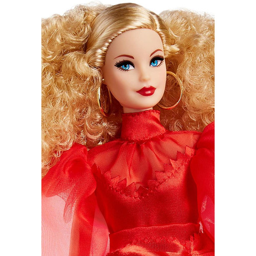 Barbie Barbie Signature poupée de collection blonde en robe rouge glamour, édition 75 ans Mattel, jouet collector, GMM98