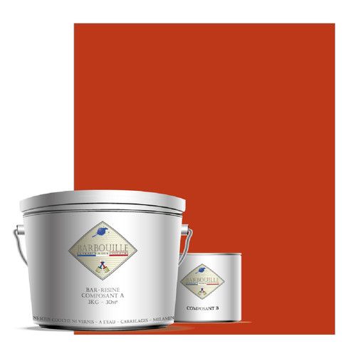 Peinture intérieure Barbouille BAR-RESINE : Peinture/résine époxy bi-composants, en phase aqueuse pour carrelages, faiences, stratifiés, PVC, etc… Finition Mate