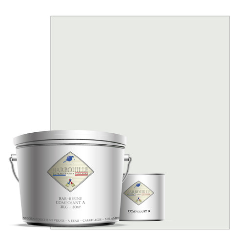 Barbouille - BAR-RESINE : Peinture/résine époxy bi-composants, en phase aqueuse pour carrelages, faiences, stratifiés, PVC, etc… Finition Mate Barbouille  - Peinture intérieure