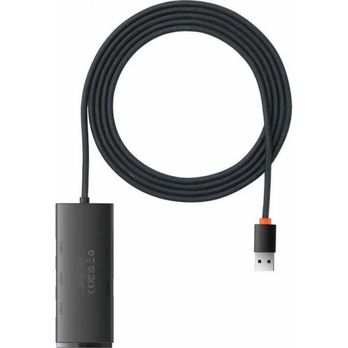 Baseus - Baseus HUB Lite Series 4-in-1 Adapter (USB-A to 4xUSB-A 3.0 5Gb/s) Cable 2m, Black (WKQX030201) Baseus  - Hub