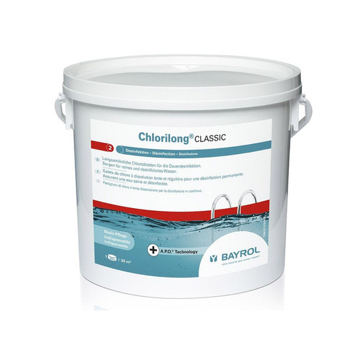 Produits spéciaux et nettoyants Bayrol Chlore en galets de 250 g Chlorilong Classic - 10 kg